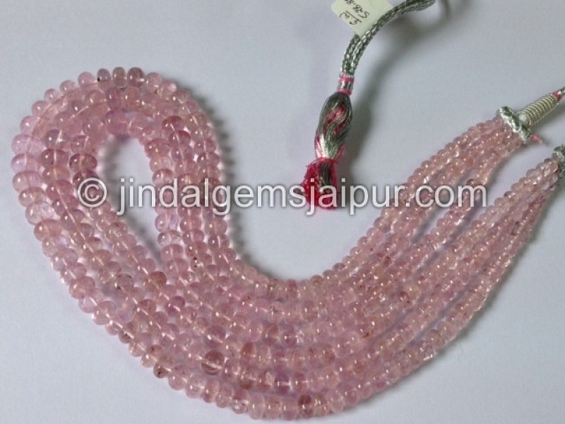 Morganite Smooth Roundelle Shape Beads